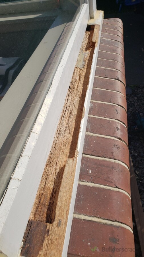 Remove rotten section of windowsill