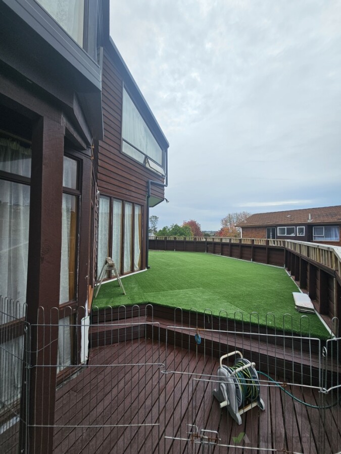 Deck repairs including replacing rotten decking, astroturf installation and handrail addition
