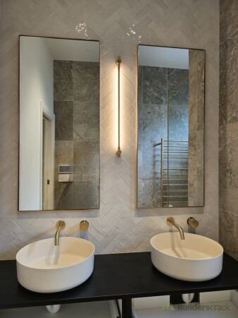 Modern bathroom vanity lighting upgrade