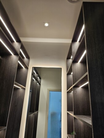 Custom LED cupboard lighting ✨💡 — adding a clean, modern look while making it easier to find everything inside. Professional LED lighting installation