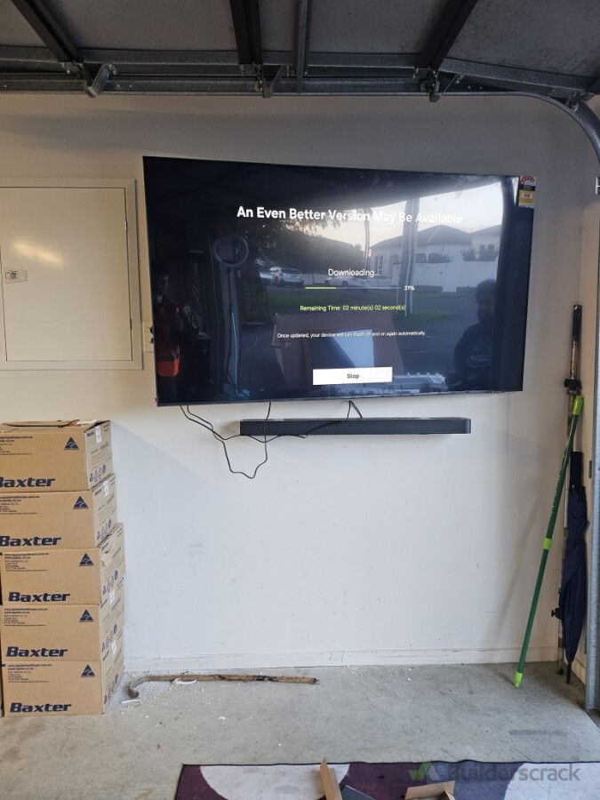 LED and soundbar installated