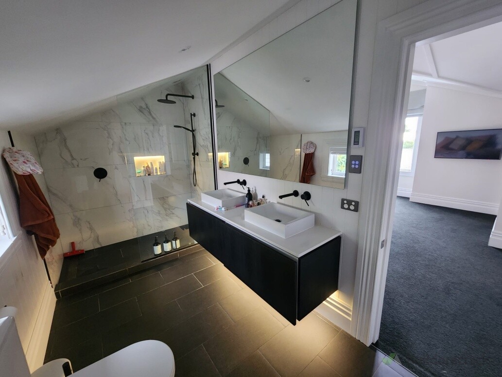 Under vanity LED lighting with sensor