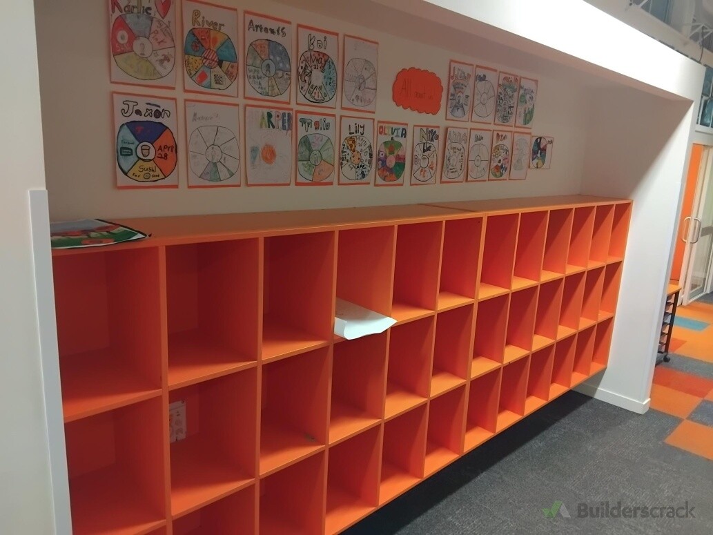 Classroom students shelves