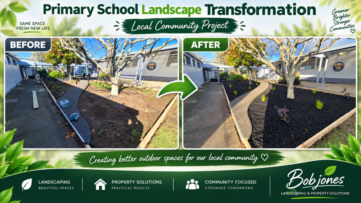 Proud to have completed this landscape transformation at our local primary school — giving the space a cleaner, fresher and more welcoming look for the school community. From groundwork to the final finish, it was a pleasure to contribute to a project tha