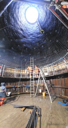 How the forwork process is installed, has a walking platform on top for us to stand on to pour.