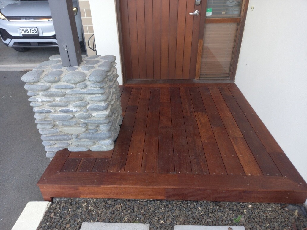 Entrance door decking, completed 21/09/26