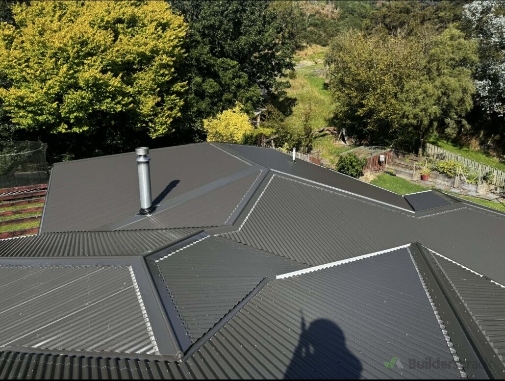 Sharp lines, sharp angles. Large reroof we recently completed.