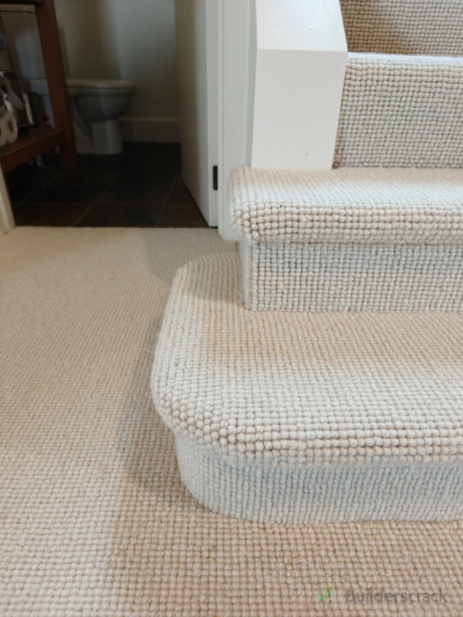 Upholstery stairs with Amesbury wool carpet