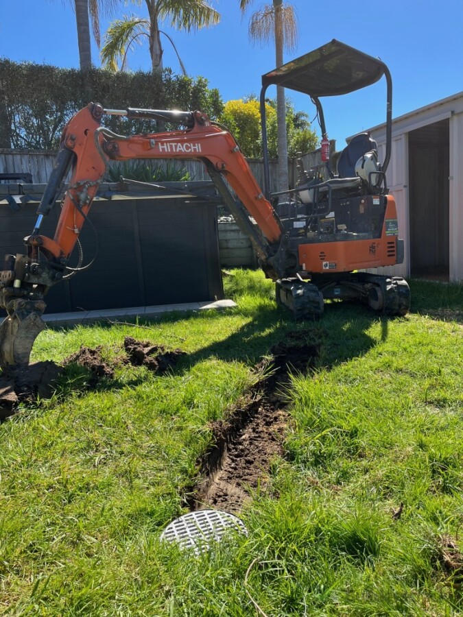 Trench direction set up and ready to dig