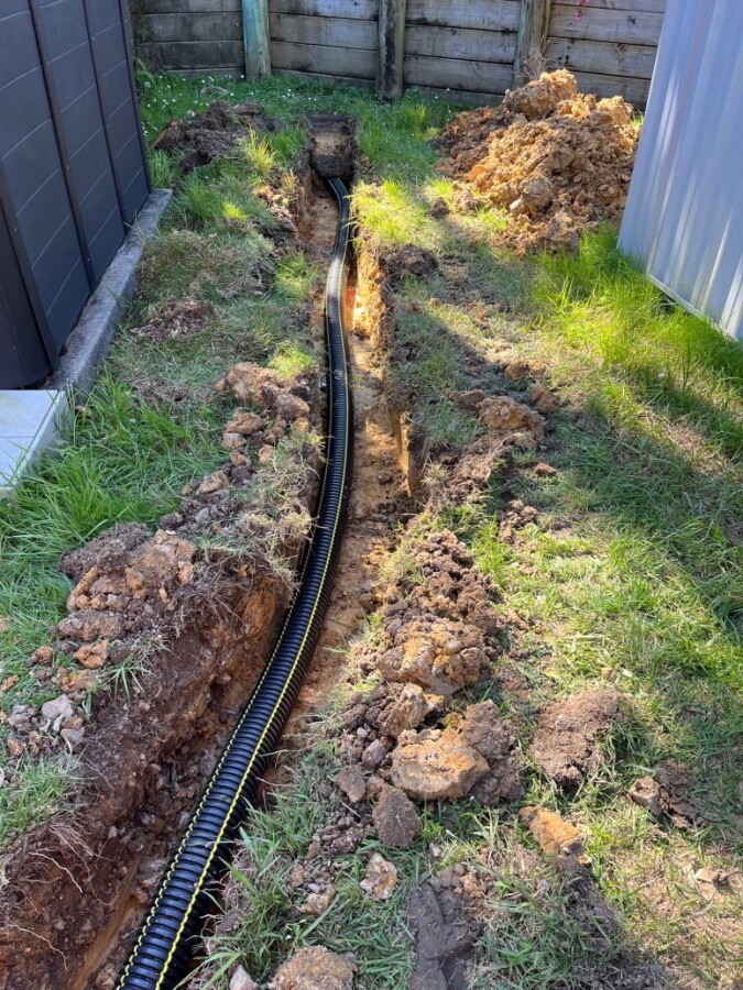 This is where the water was really holding and making a mess of their yard