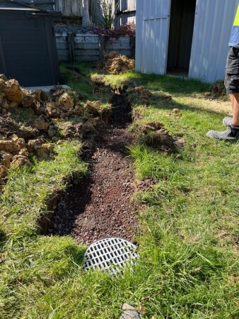 20/7 scoria back filled over the drain coil for optimum drainage