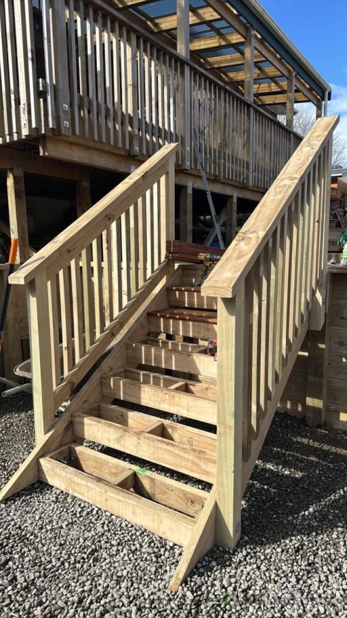 The steps in the making for the retaining wall and planter boxes.
