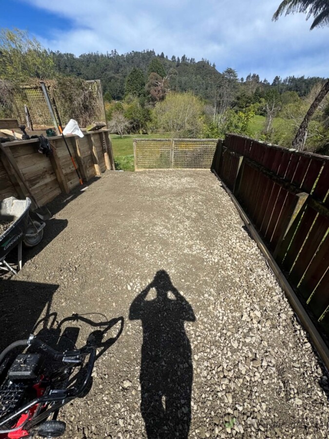 Gravel terrace compacted