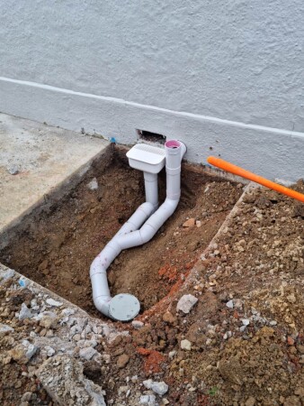 New drains installed and relocated