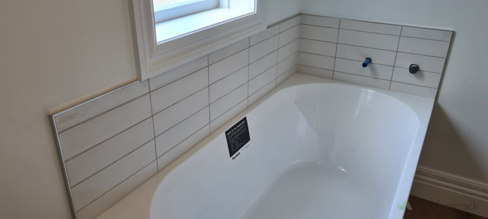 Bath pipe work waiting for fit off post waterproofing