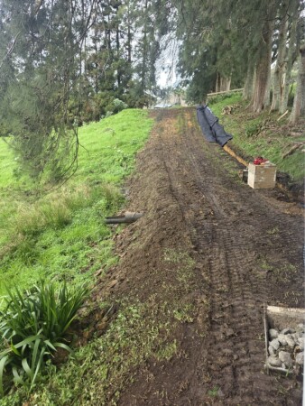subsoil drain and shaping of track