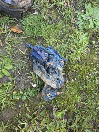 clothing thats was stuck in pipe