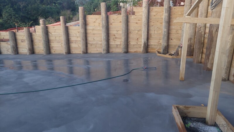 Carpad we did within the retaining walls we built