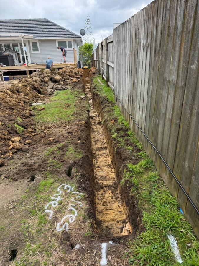 Services trench to future granny flat