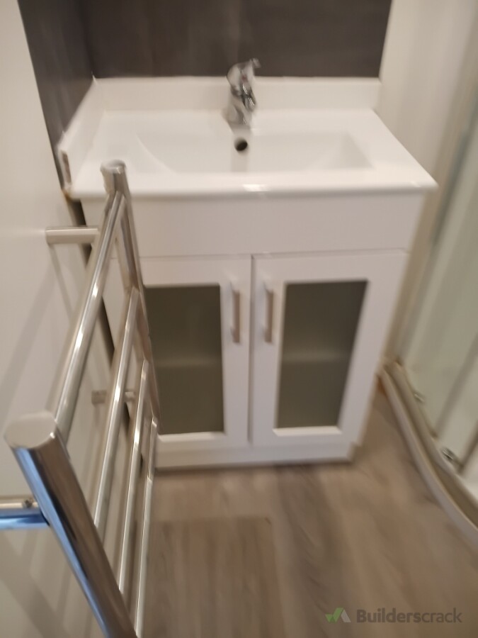 Bathroom venity installation.