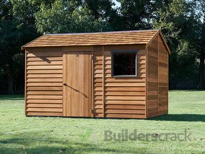 assembly of prefabricated residential wooden garden shed