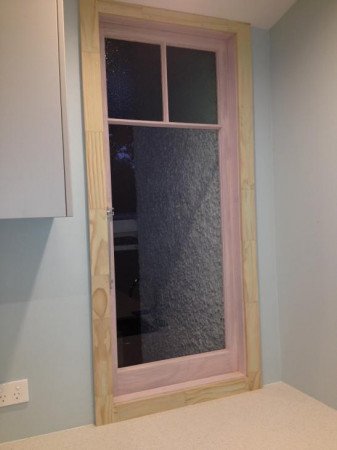 Replacement window- sill height raised to suit kitchen bench