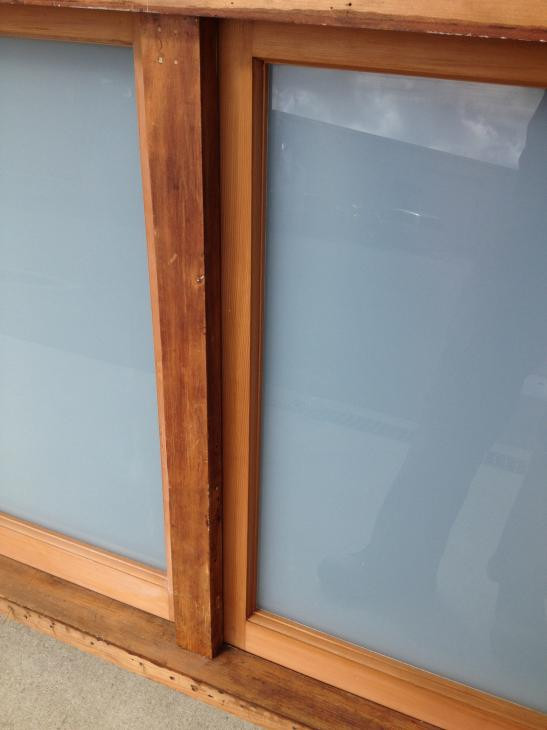 New cedar sashes glazed in opalucent glass