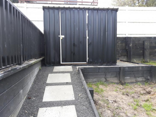 Shed and path