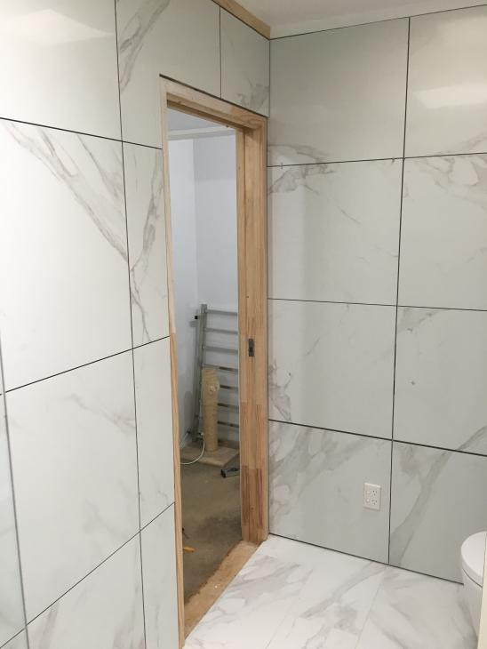 Tiling and cavity slider in progress.