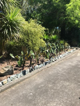 native pathway rock garden