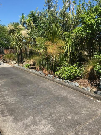 native pathway rock garden