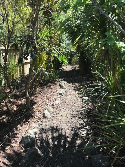 native pathway rock garden