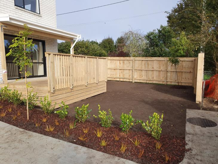 Landscaping Timber fence and deck