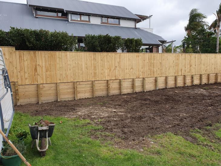 Retaining fencing attached