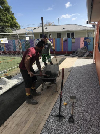 Bikerail Build and laying softfall for turf