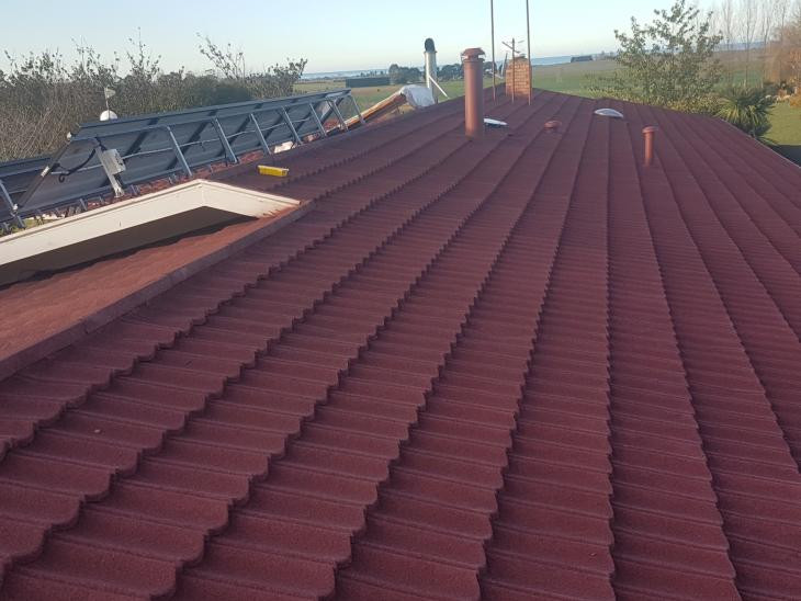 Decramastic roof. Timaru. Demoss. Repair. Paint
