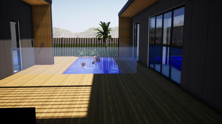 U Shaped House with pool