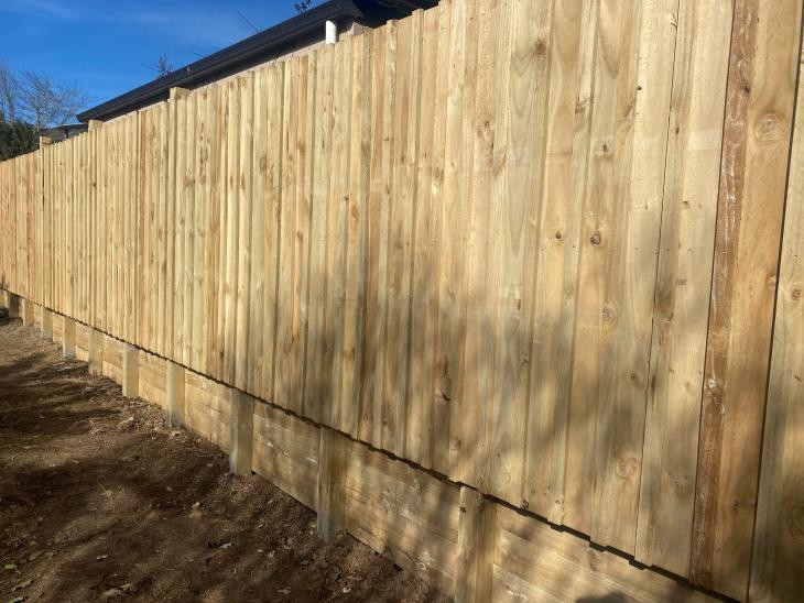 Retaining wall and paling & batten