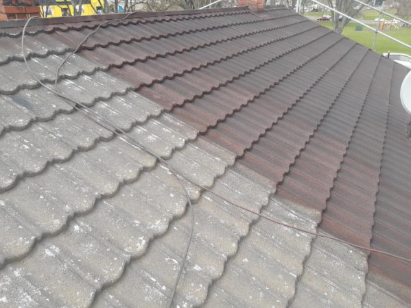 1st coat with re chipping decramastic roof