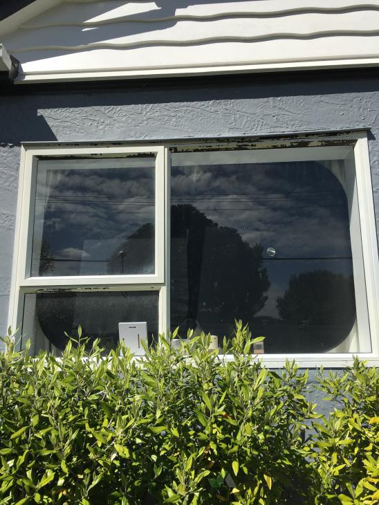Stripping and painting peeling aluminium window frames whole house