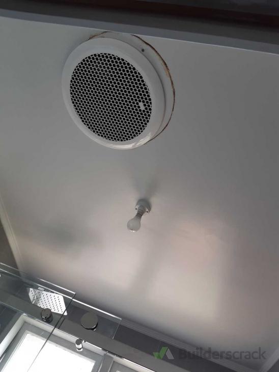Bathroom extractor fan cutout repair and paint ( 537261) Builderscrack