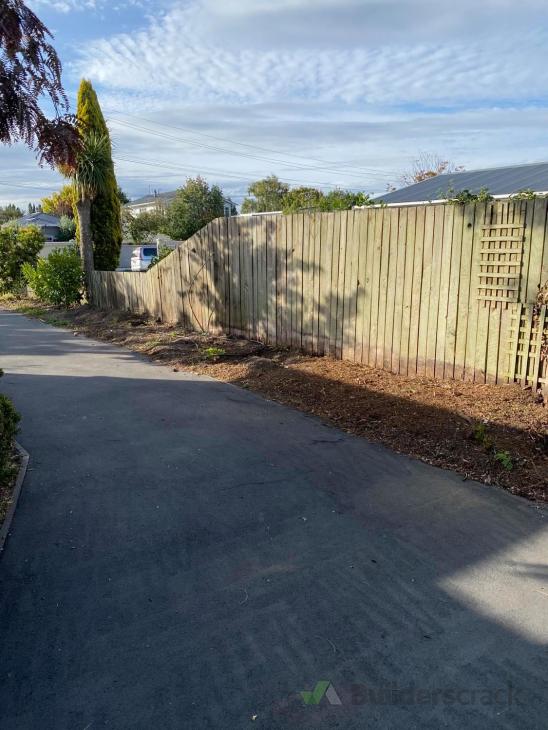 Soil and mulch removal beside driveway ( 582714) Builderscrack