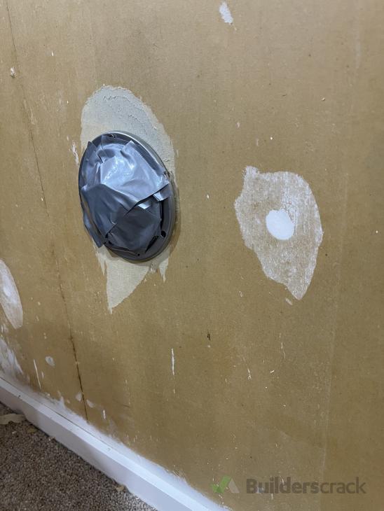 Removing old gas exhaust vent on wall and patching back up ( 592661