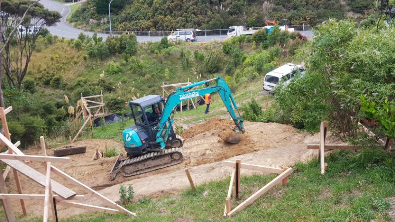 Site cut in Whitby, Porirua