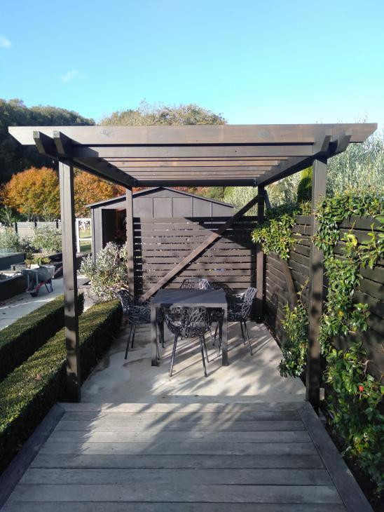 Dressed pine pergola