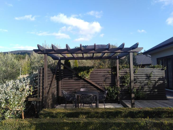 Dressed pine pergola