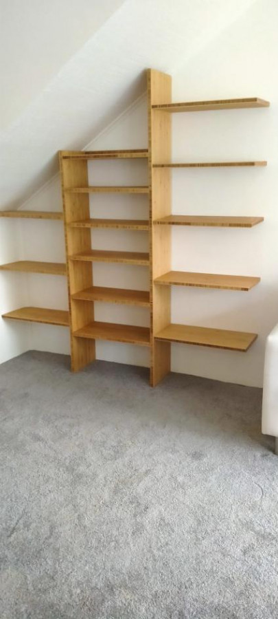 Bamboo floating shelves