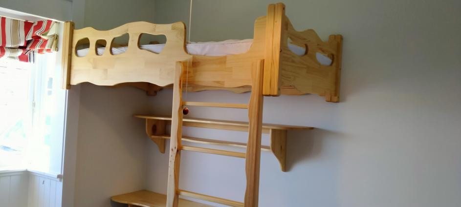 "Walldorf" style solid pine loft bed.