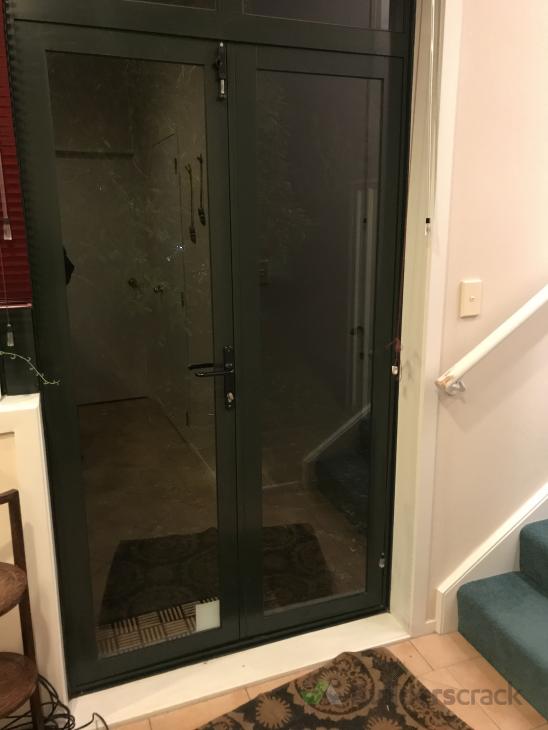 Dog door install into glass (# 611825) | Builderscrack