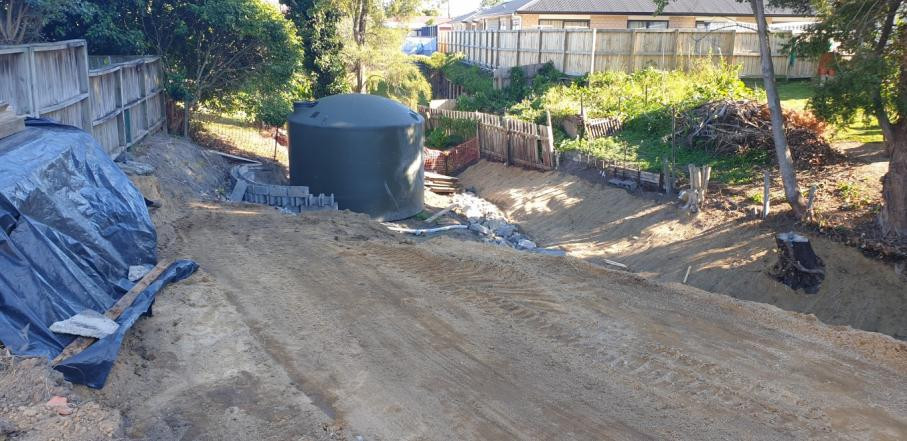 3 . water tank in, to be used to water the section and gardens